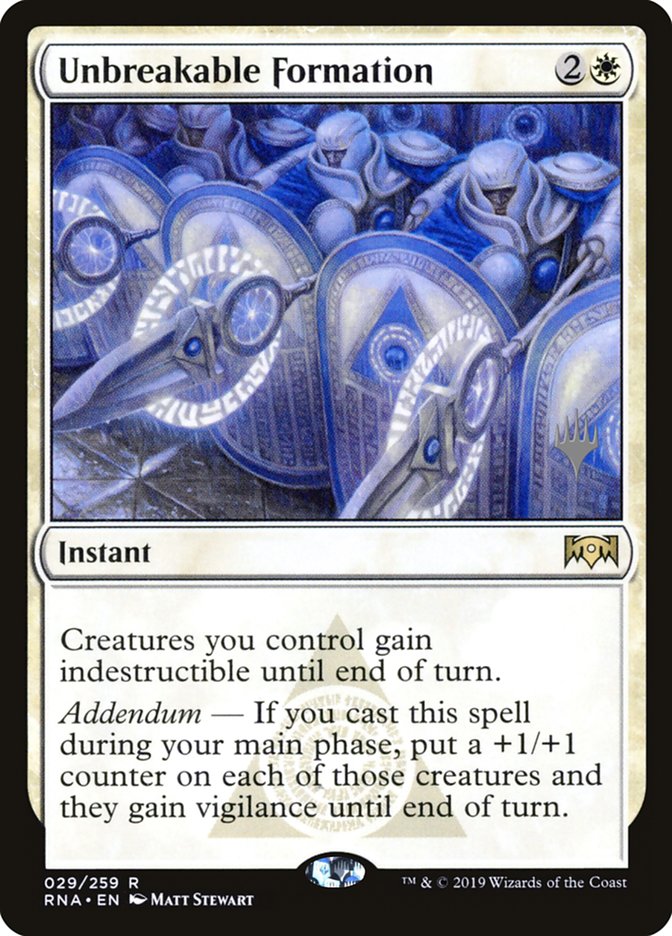 Unbreakable Formation (Promo Pack) [Ravnica Allegiance Promos] | Good Games Cannington