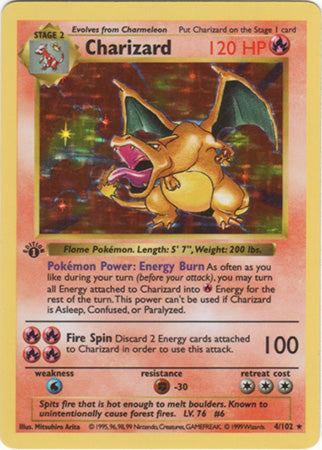 Charizard (4/102) (Shadowless) [Base Set 1st Edition] | Good Games Cannington