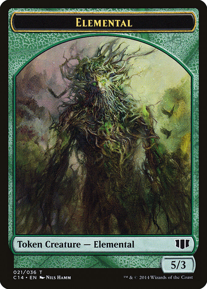 Elemental // Beast (019/036) Double-Sided Token [Commander 2014 Tokens] | Good Games Cannington