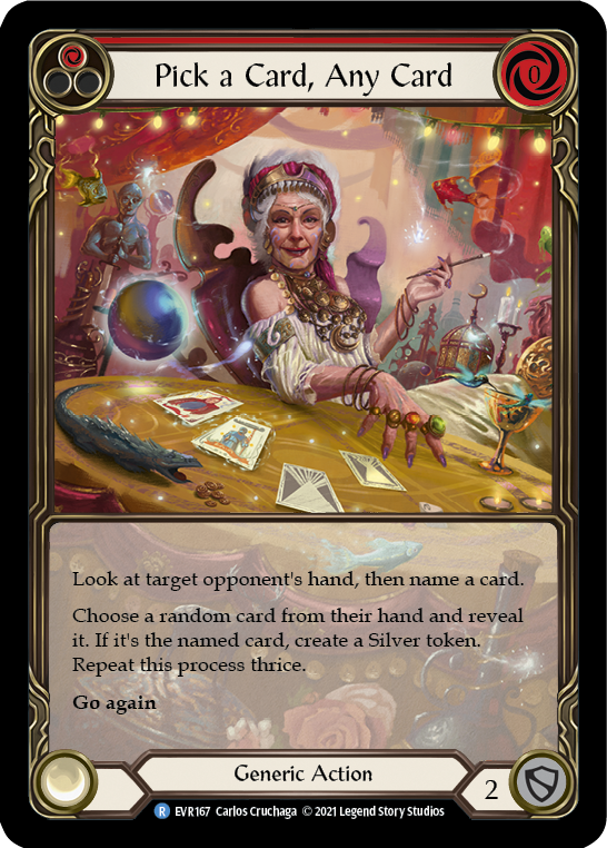 Pick a Card, Any Card (Red) [EVR167] (Everfest)  1st Edition Extended Art Rainbow Foil | Good Games Cannington