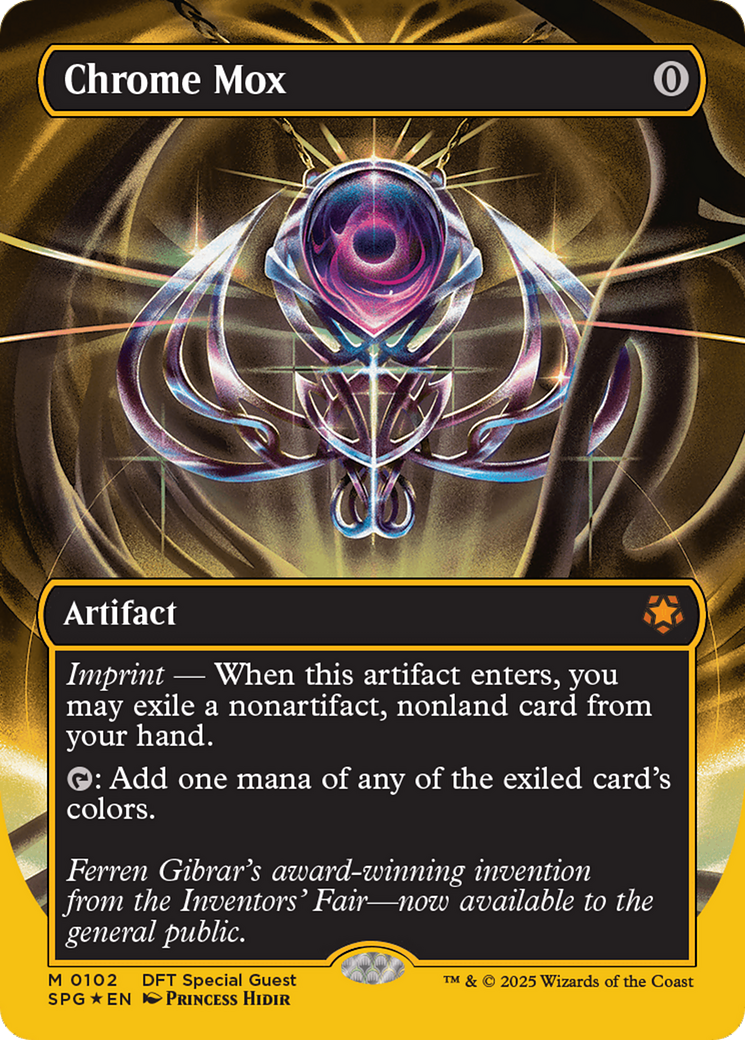 Chrome Mox (Borderless) (First-Place Foil) [Aetherdrift Special Guests] | Good Games Cannington