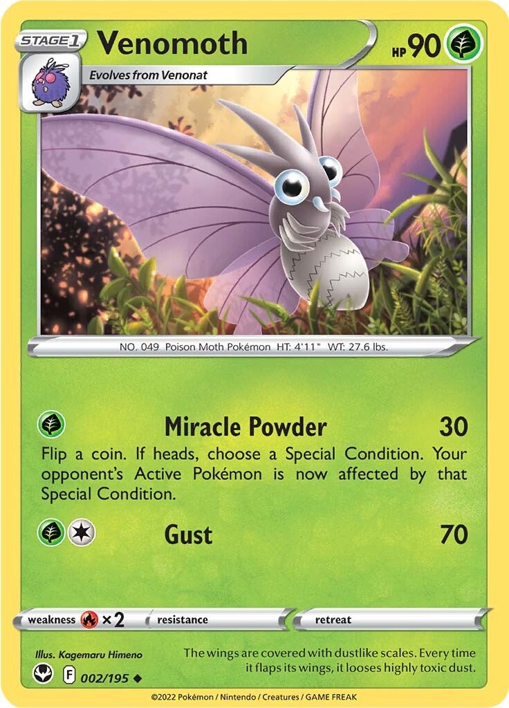 Venomoth (002/195) [Sword & Shield: Silver Tempest] | Good Games Cannington