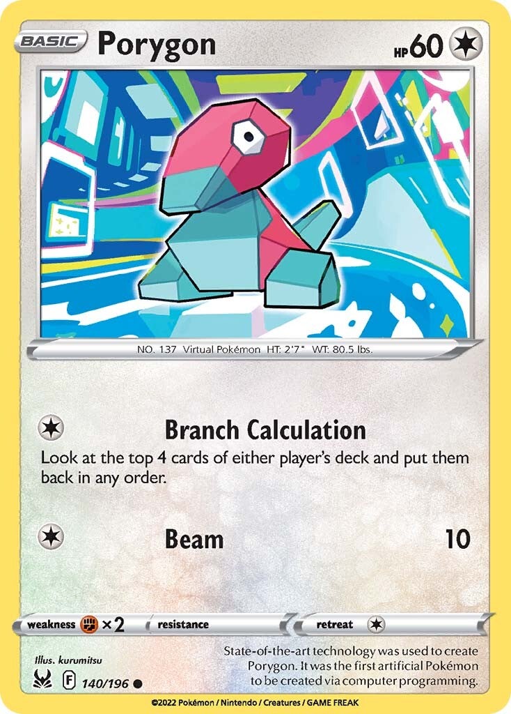 Porygon (140/196) [Sword & Shield: Lost Origin] | Good Games Cannington