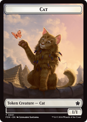 Elf Warrior // Cat (001) Doubled-Sided Token [Foundations Tokens] | Good Games Cannington