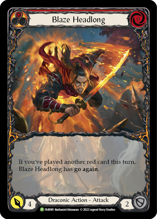 Blaze Headlong [FAB089] (Promo)  Rainbow Foil | Good Games Cannington