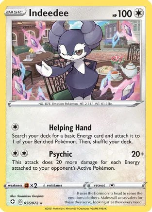 Indeedee (056/072) (Theme Deck Exclusive) [Sword & Shield: Black Star Promos] | Good Games Cannington