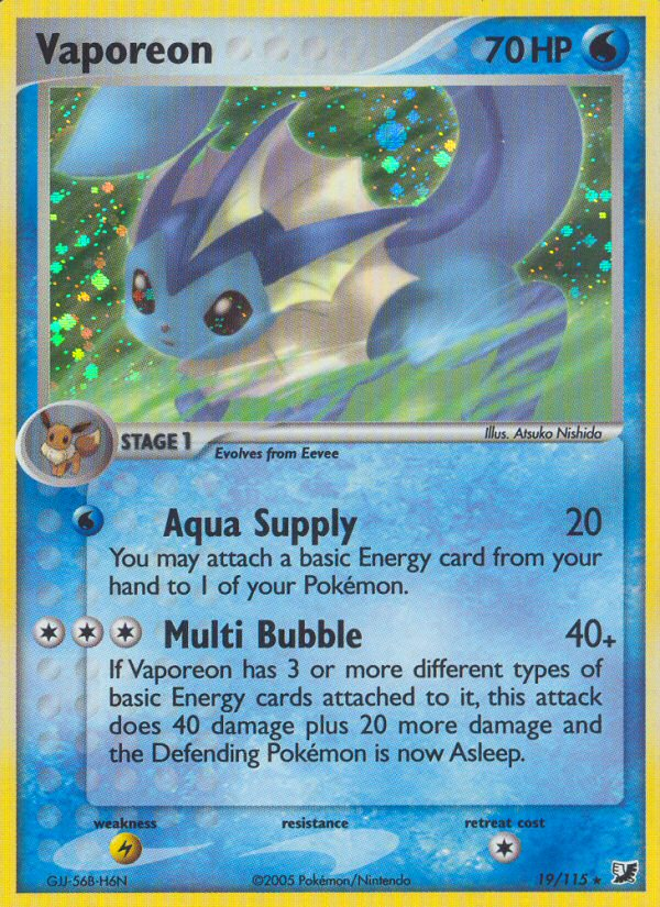 Vaporeon (19/115) [EX: Unseen Forces] | Good Games Cannington