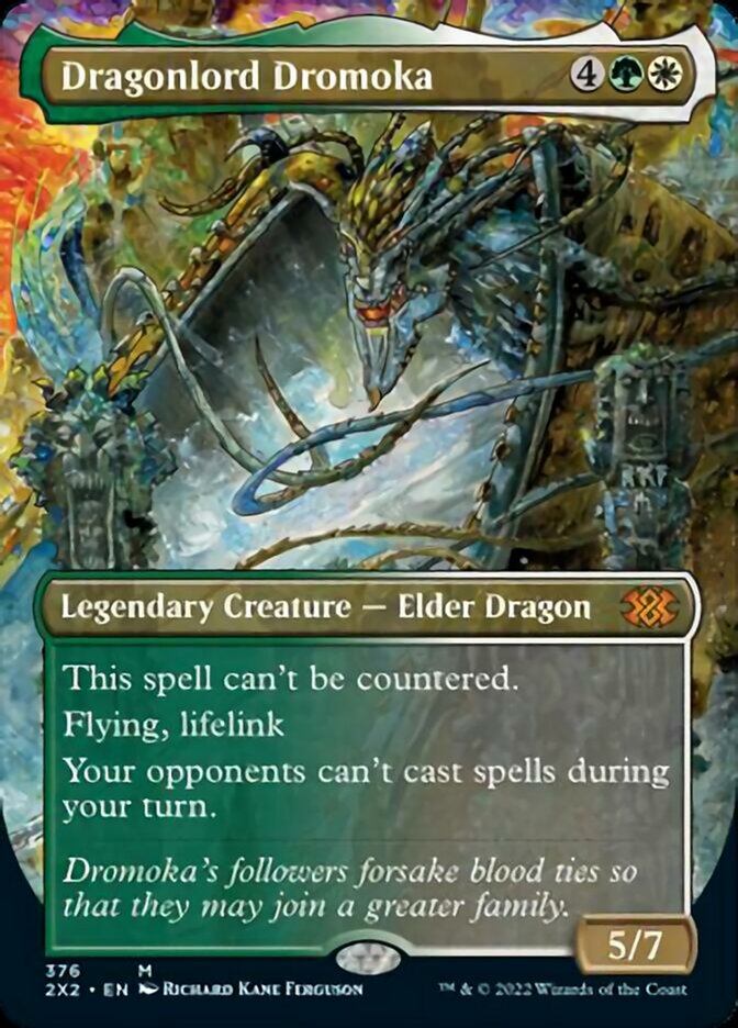 Dragonlord Dromoka (Borderless Alternate Art) [Double Masters 2022] | Good Games Cannington
