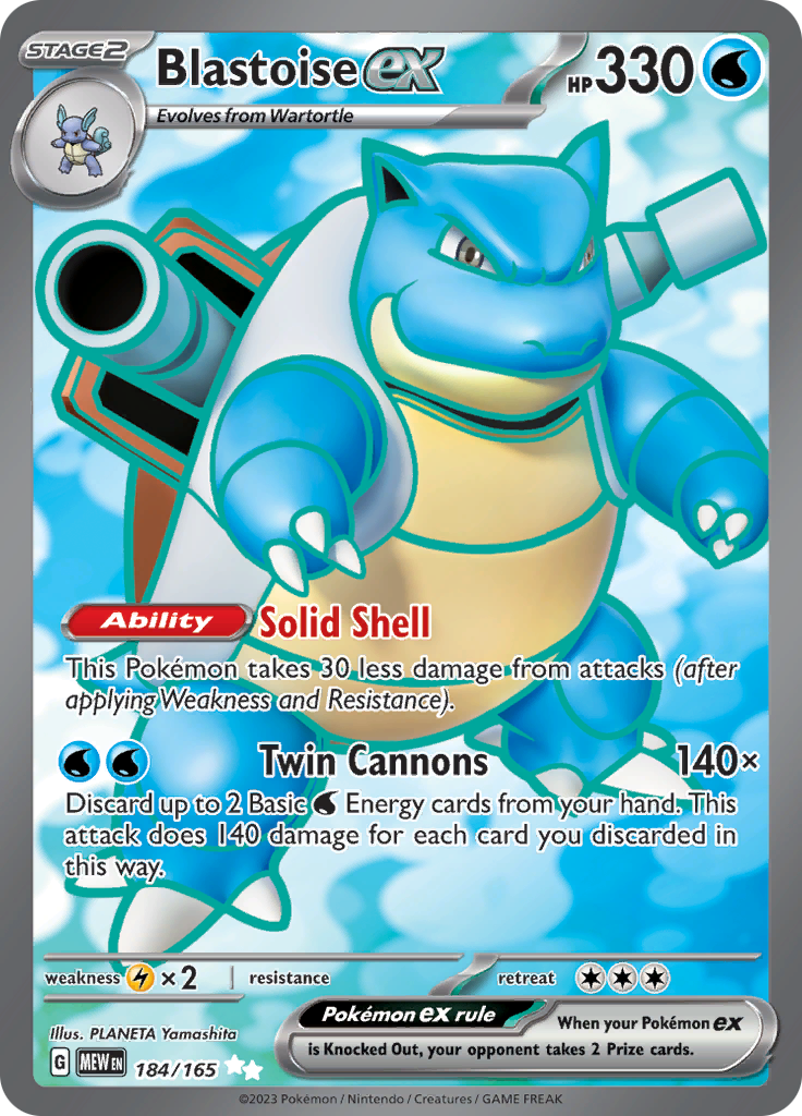 Blastoise ex (184/165) [Scarlet & Violet 151] | Good Games Cannington