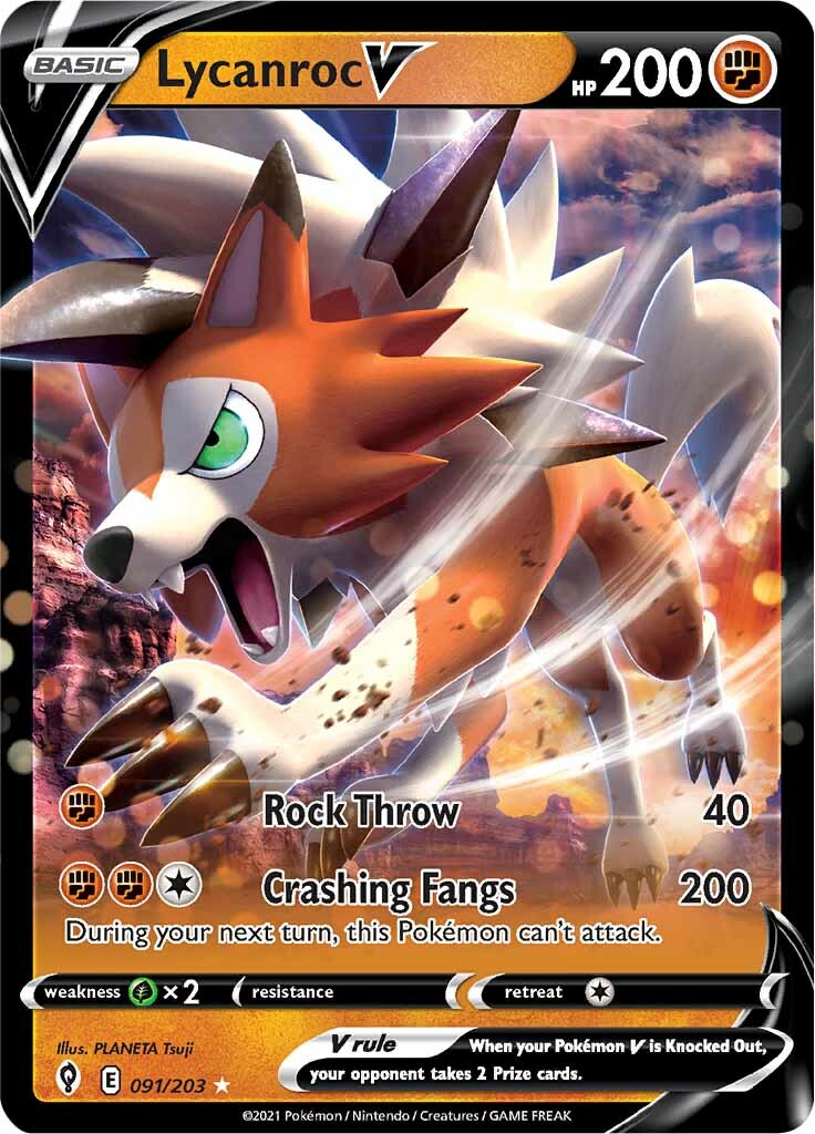 Lycanroc V (091/203) [Sword & Shield: Evolving Skies] | Good Games Cannington
