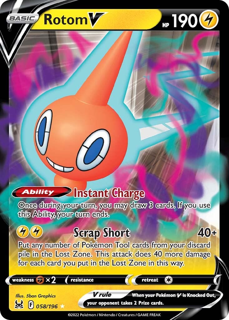 Rotom V (058/196) [Sword & Shield: Lost Origin] | Good Games Cannington