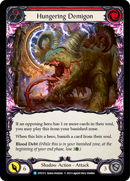 Hungering Demigon (Red) [DTD172] (Dusk Till Dawn)  Rainbow Foil | Good Games Cannington
