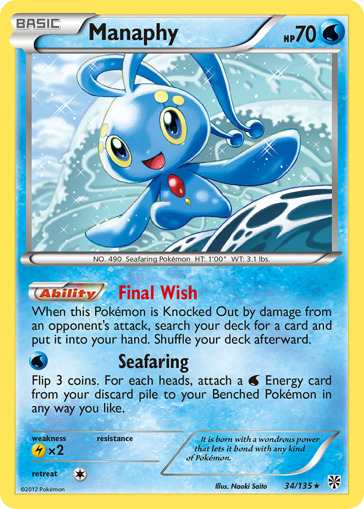 Manaphy (34/135) [Black & White: Plasma Storm] | Good Games Cannington
