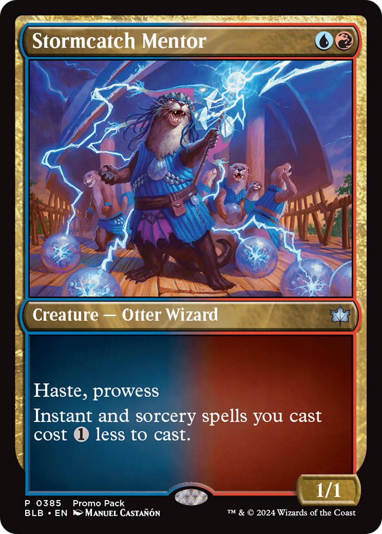 Stormcatch Mentor (Promo Pack) [Bloomburrow Promos] | Good Games Cannington