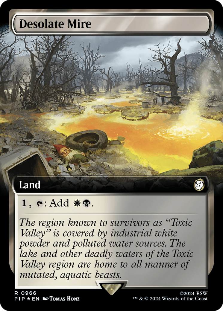 Desolate Mire (Extended Art) (Surge Foil) [Fallout] | Good Games Cannington