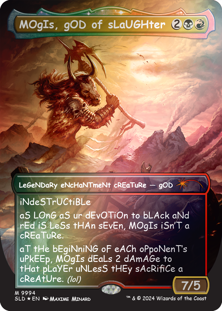 MOgIs, gOD of sLaUGHter (9994) (Rainbow Foil) [Secret Lair Drop Series] | Good Games Cannington