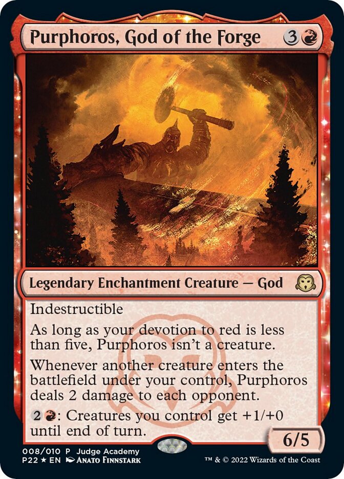 Purphoros, God of the Forge [Judge Gift Cards 2022] | Good Games Cannington