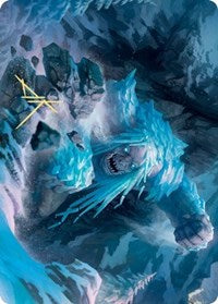 Icehide Troll Art Card (Gold-Stamped Signature) [Kaldheim Art Series] | Good Games Cannington