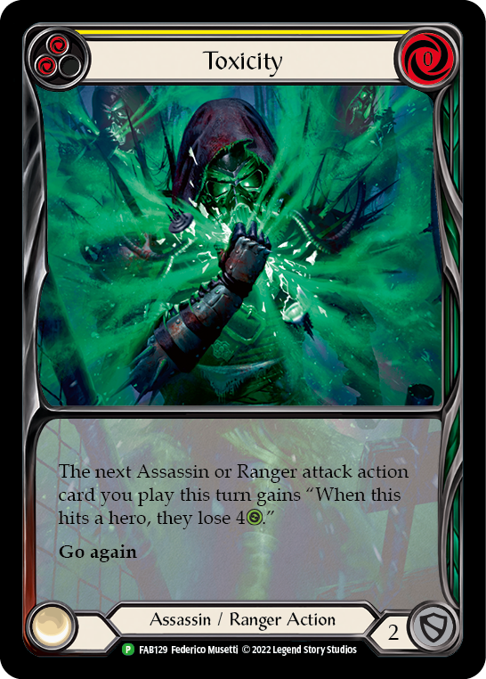Toxicity (Yellow) [FAB129] (Promo)  Rainbow Foil | Good Games Cannington