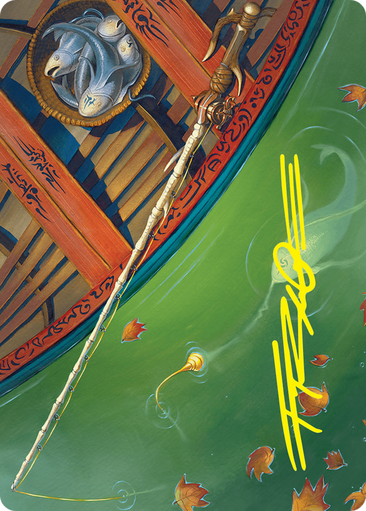 Fishing Pole Art Card (18/54) (Gold-Stamped Signature) [Foundations Art Series] | Good Games Cannington