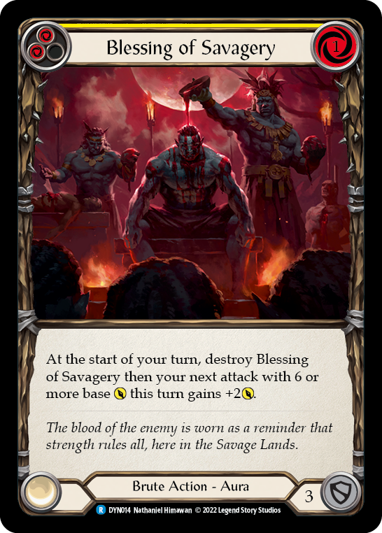 Blessing of Savagery (Yellow) [DYN014] (Dynasty) | Good Games Cannington