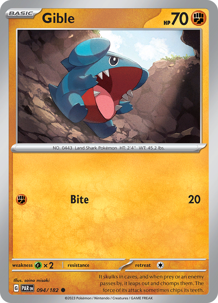Gible (094/182) [Scarlet & Violet: Paradox Rift] | Good Games Cannington