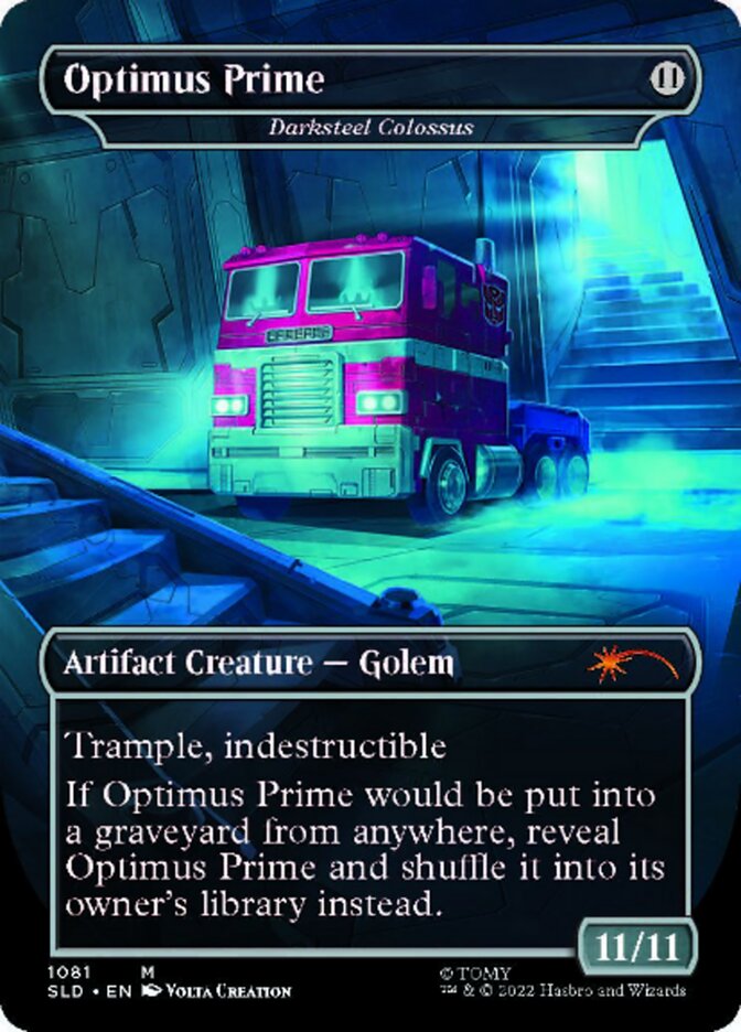Darksteel Colossus - Optimus Prime (Borderless) [Secret Lair Drop Series] | Good Games Cannington