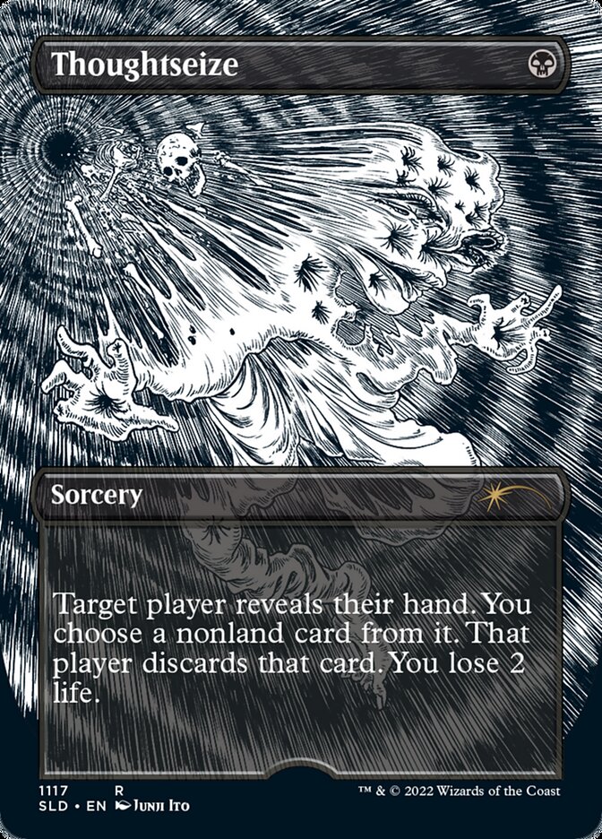 Thoughtseize (Borderless Etched Foil) [Secret Lair Drop Series] | Good Games Cannington