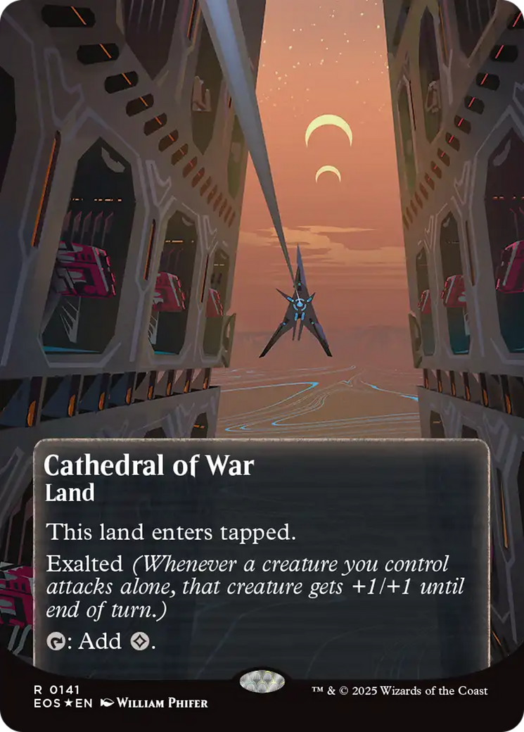 Cathedral of War (0141) (Borderless) (Galaxy Foil) [Edge of Eternities: Stellar Sights] | Good Games Cannington