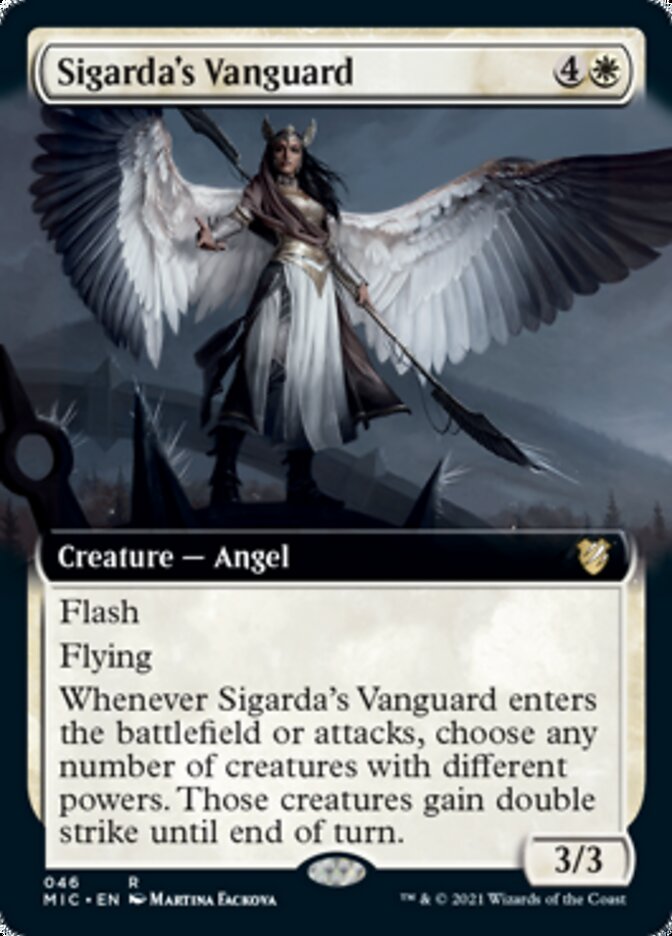 Sigarda's Vanguard (Extended Art) [Innistrad: Midnight Hunt Commander] | Good Games Cannington