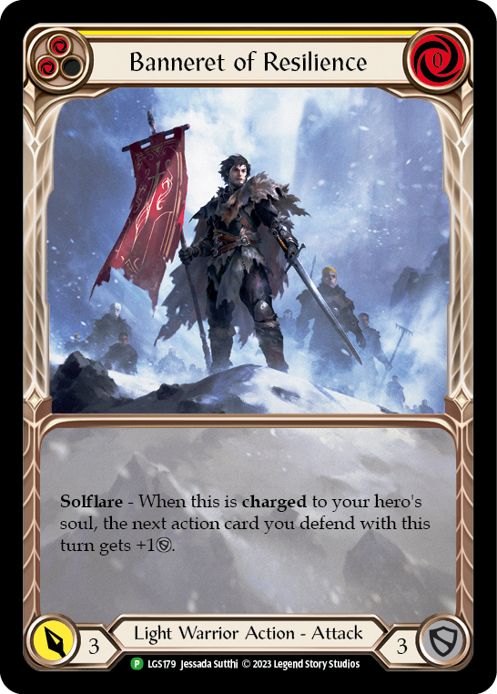 Banneret of Resilience (Extended Art) [LGS179] (Promo)  Rainbow Foil | Good Games Cannington