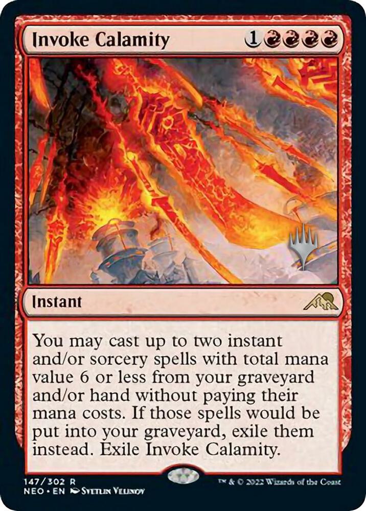 Invoke Calamity 147p/157 (Promo Pack: Kamigawa: Neon Dynasty)  - Foil | Good Games Cannington
