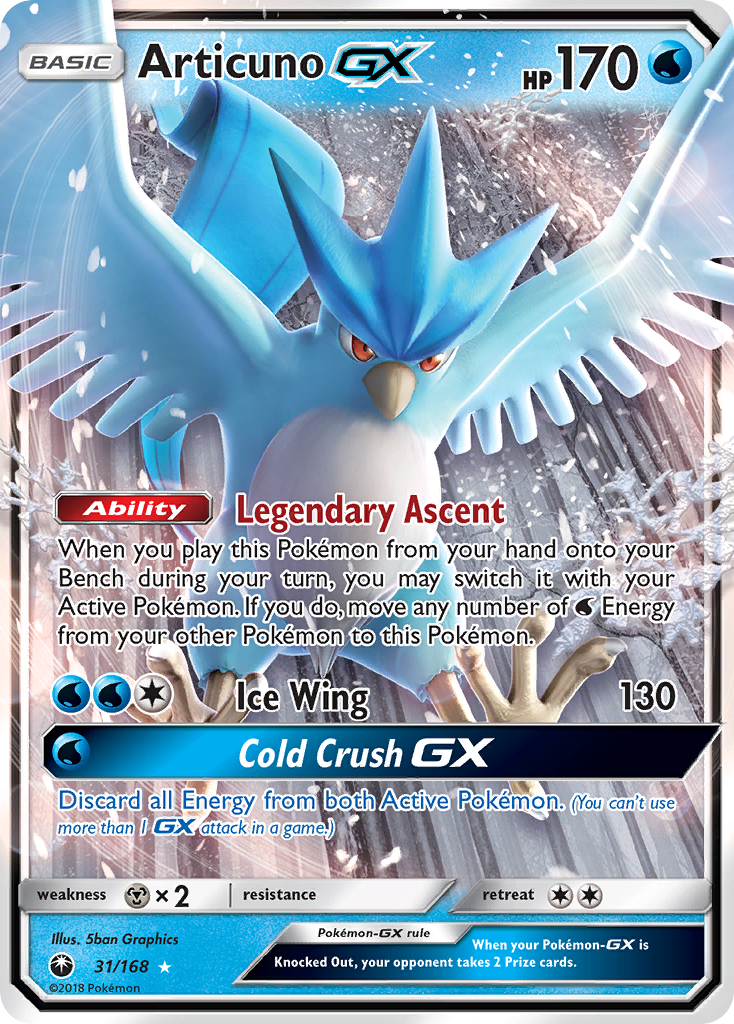 Articuno GX (31/168) [Sun & Moon: Celestial Storm] | Good Games Cannington