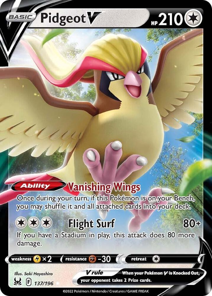 Pidgeot V 137/196 (SWSH11: Lost Origin)  - Holofoil | Good Games Cannington