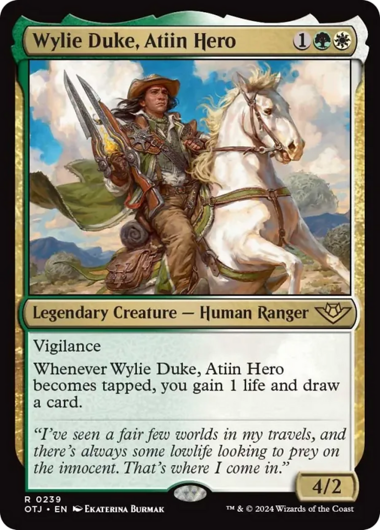 Wylie Duke, Atiin Hero [Outlaws of Thunder Junction] | Good Games Cannington