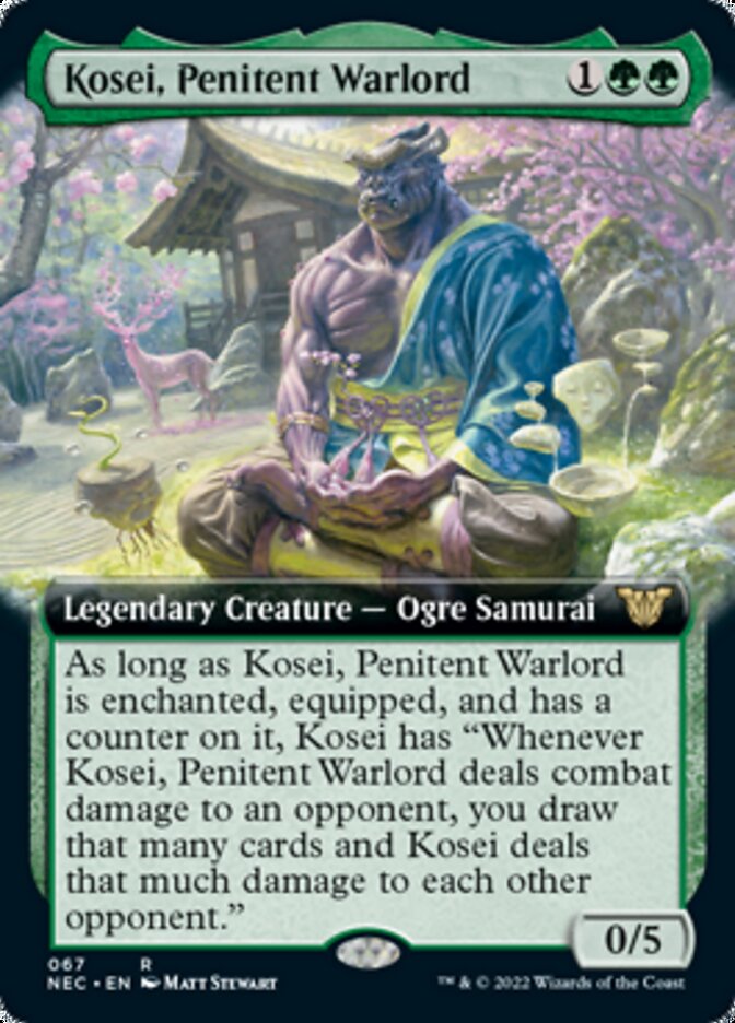 Kosei, Penitent Warlord (Extended Art) [Kamigawa: Neon Dynasty Commander] | Good Games Cannington