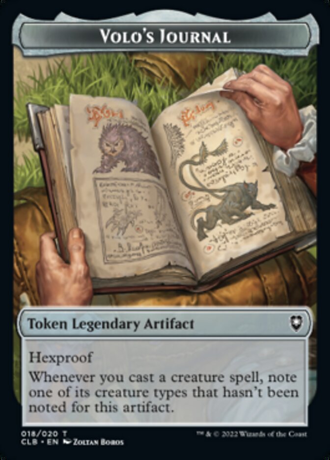 Treasure // Volo's Journal Double-Sided Token [Commander Legends: Battle for Baldur's Gate Tokens] | Good Games Cannington
