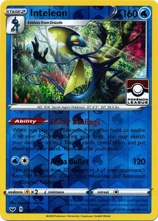 Inteleon (058/202) (League Promo) [Sword & Shield: Base Set] | Good Games Cannington