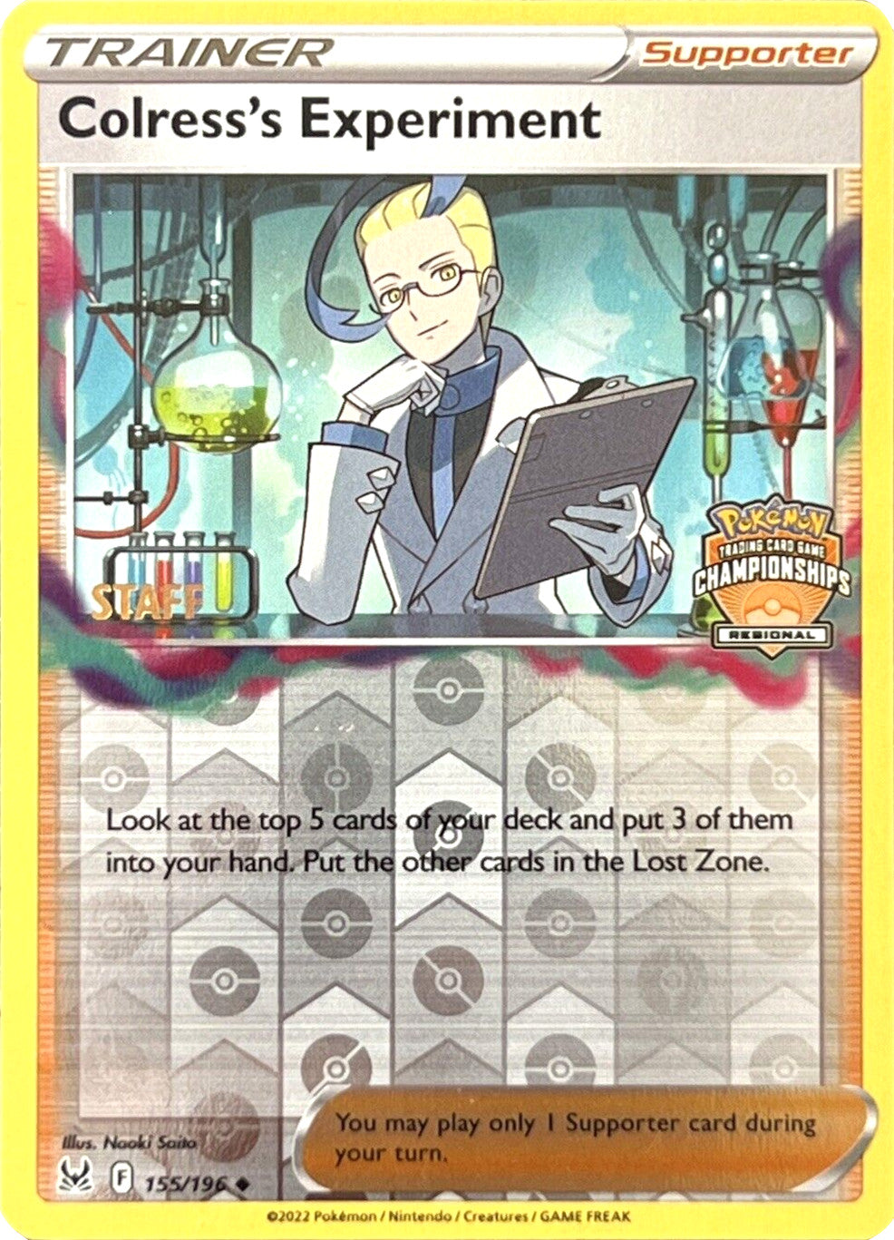 Colress's Experiment (Regional Championships) (Staff) [Sword & Shield: Lost Origin] | Good Games Cannington