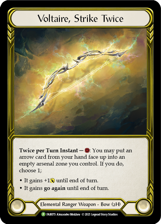 Voltaire, Strike Twice (Golden) [FAB075] (Promo)  Cold Foil | Good Games Cannington