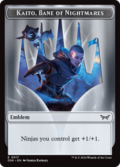 Emblem - Kaito, Bane of Nightmares // Manifest Double-Sided Token [Duskmourn: House of Horror Tokens] | Good Games Cannington