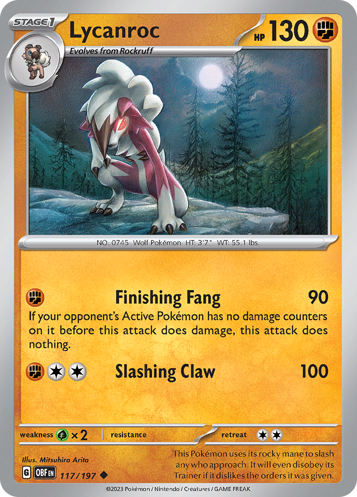 Lycanroc (117/197) [Scarlet & Violet: Obsidian Flames] | Good Games Cannington