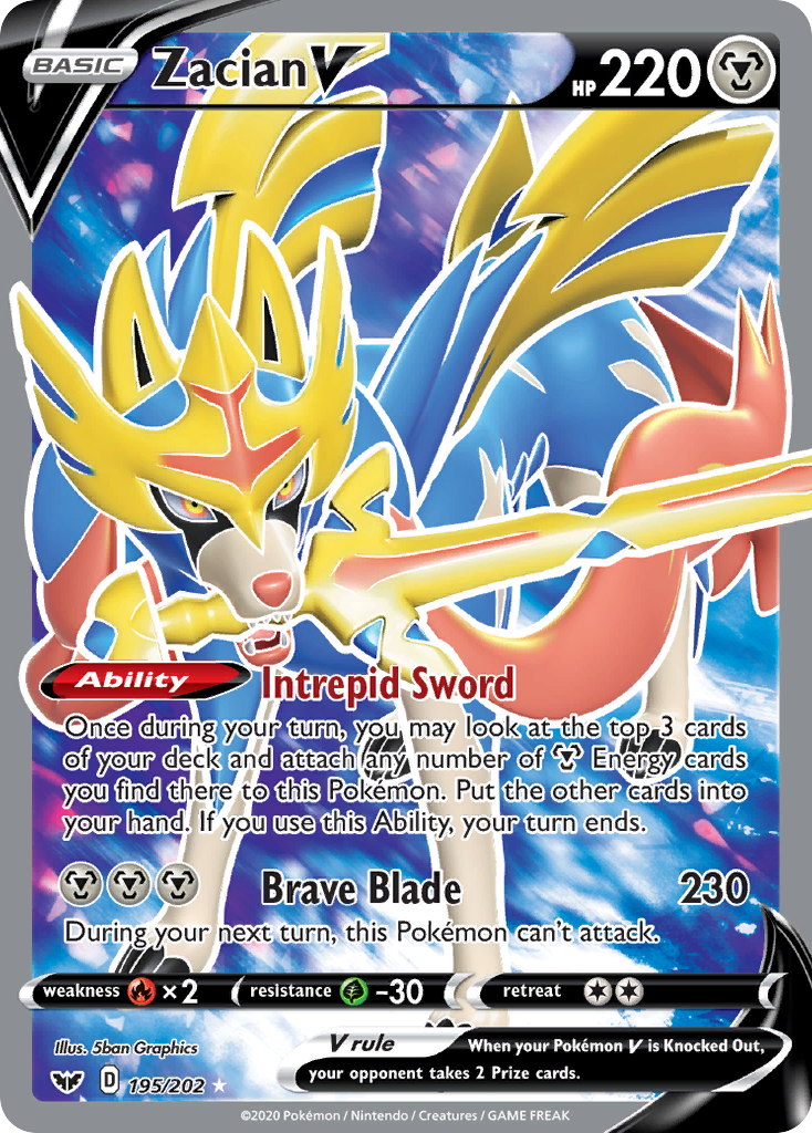 Zacian V (195/202) [Sword & Shield: Base Set] | Good Games Cannington