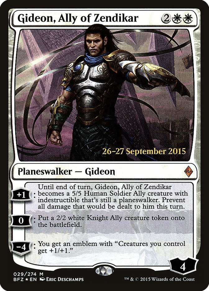 Gideon, Ally of Zendikar [Battle for Zendikar Prerelease Promos] | Good Games Cannington
