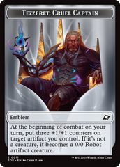 Robot // Emblem - Tezzeret, Cruel Captain Double-Sided Token [Edge of Eternities Tokens] | Good Games Cannington