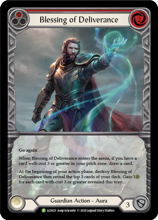 Blessing of Deliverance (Red) [LGS023] (Promo)  Rainbow Foil | Good Games Cannington