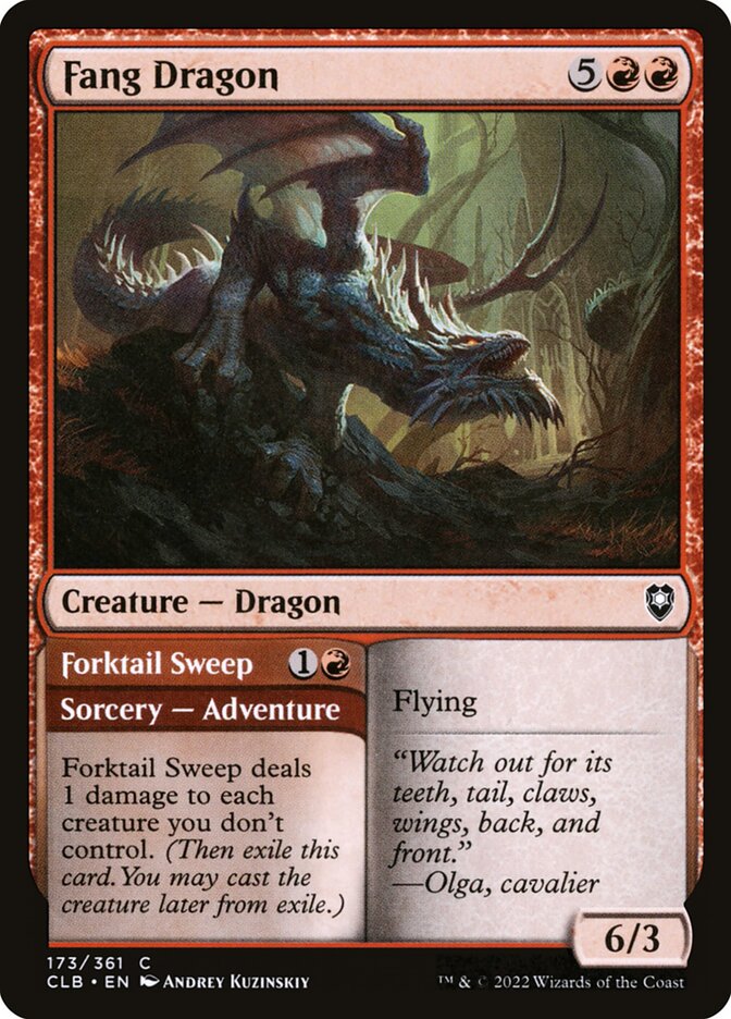 Fang Dragon // Forktail Sweep 173 (Commander Legends: Battle for Baldur's Gate)  | Good Games Cannington