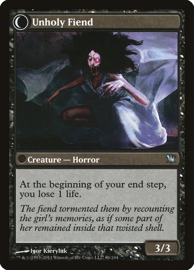 Cloistered Youth // Unholy Fiend [Innistrad] | Good Games Cannington