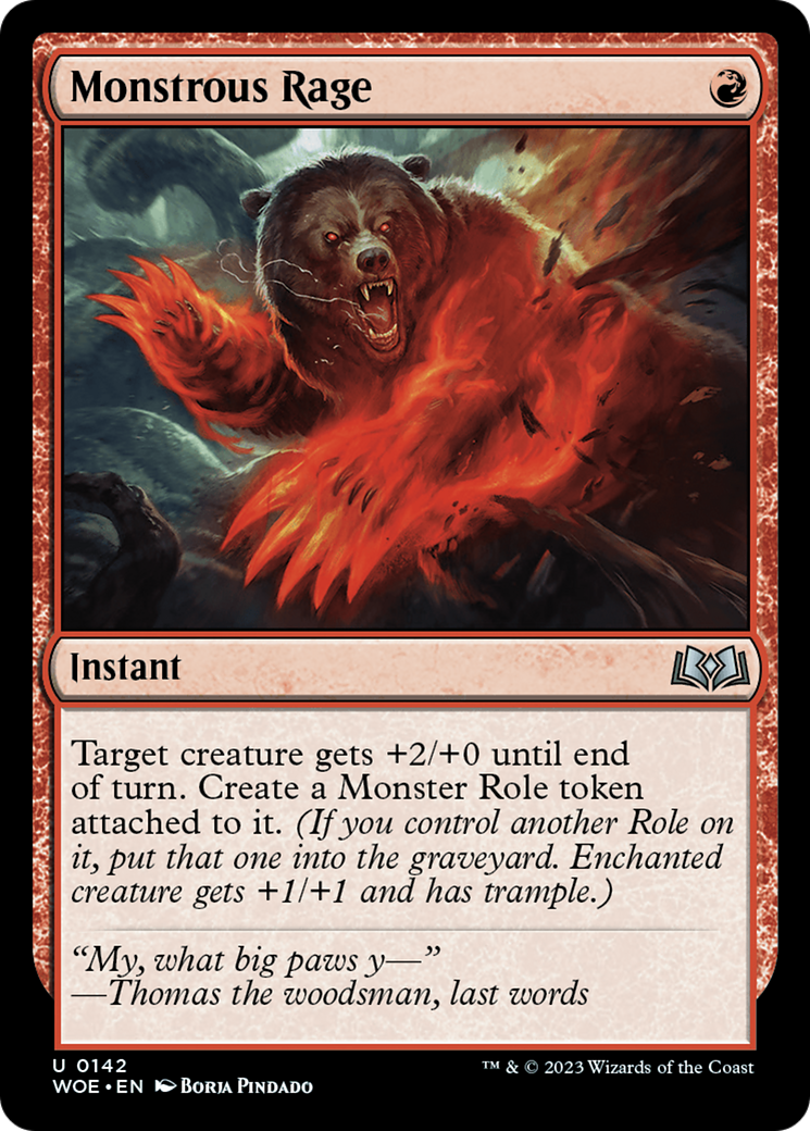Monstrous Rage [Wilds of Eldraine] | Good Games Cannington