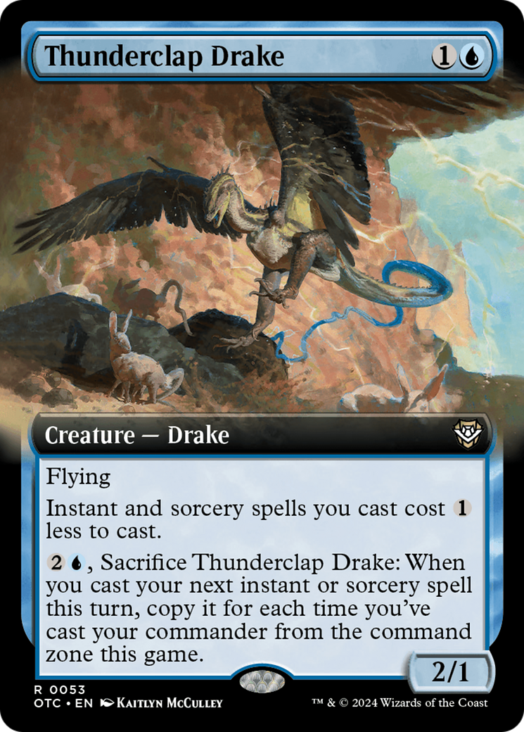 Thunderclap Drake (Extended Art) [Outlaws of Thunder Junction Commander] | Good Games Cannington